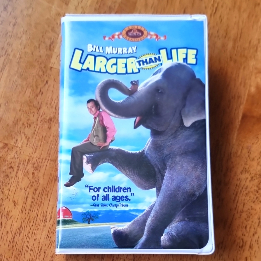 Larger Than Life VHS Tape Clamshell Case Vintage 1996